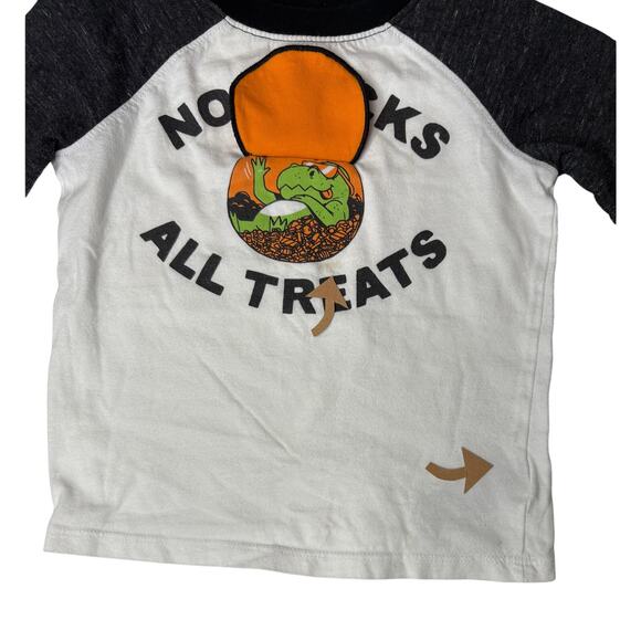 Old Navy Halloween Pumpkin "No Trick All Treats" Shirt 3T‎ Whimsy Fantasy White - Picture 6 of 7
